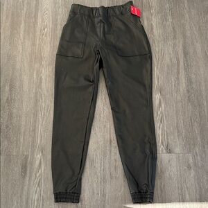 SPANX -leather like joggers,  noir black Size -Small new with tags!